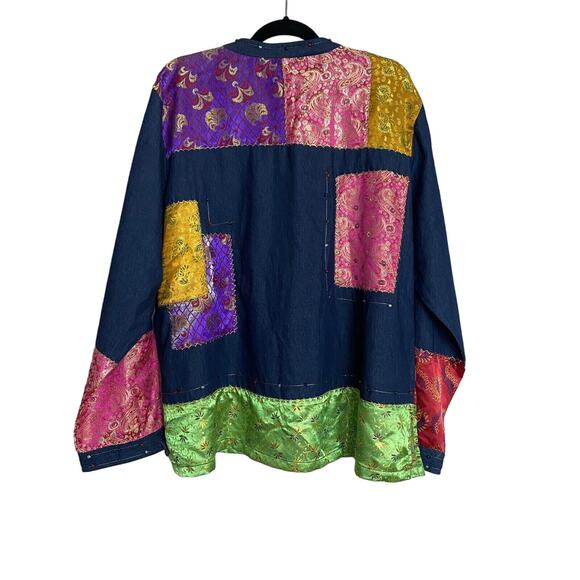 Sandy Starkman Vintage Multicolor Patch,Bead detail, Artsy, Lagenlook Jacket 1X - Picture 4 of 8